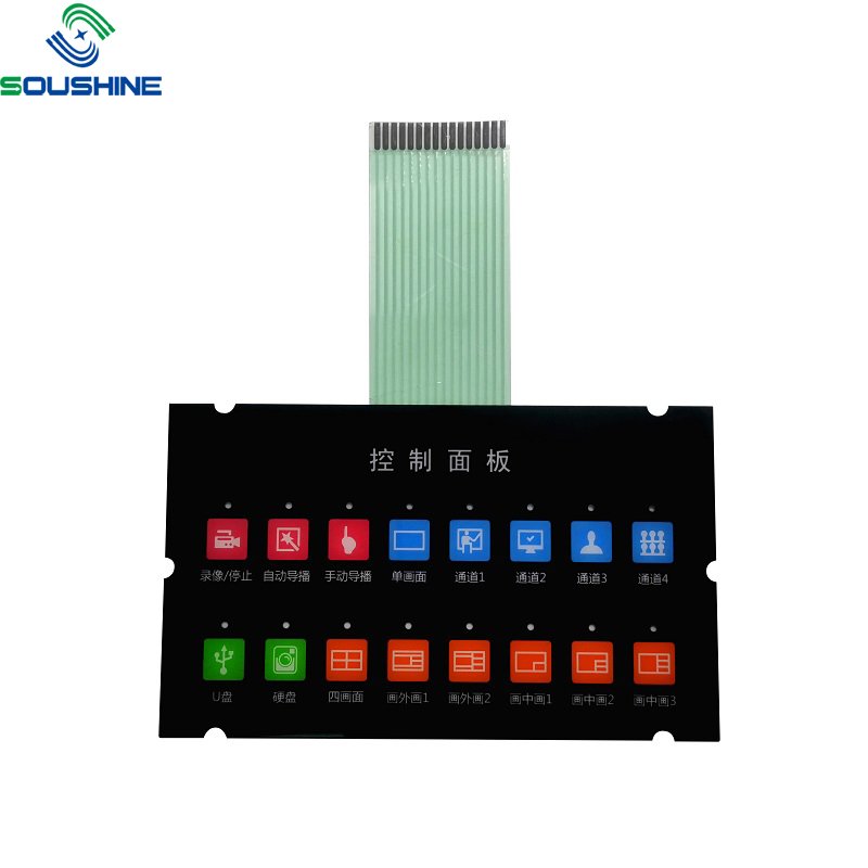China supplier custom waterproof membrane switch membrane panel silicone tactile keyboard