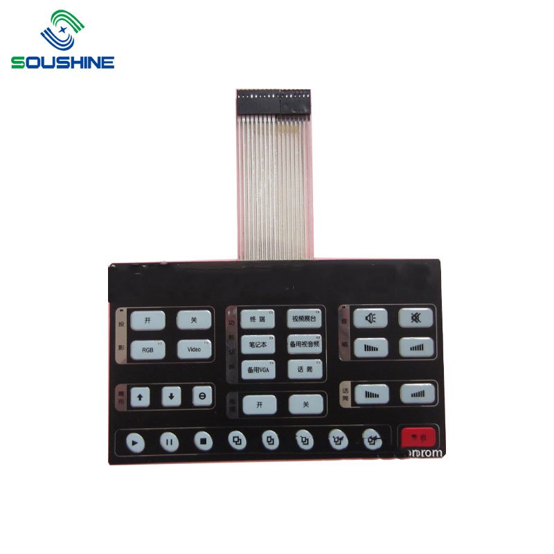 China supplier custom waterproof membrane switch membrane panel silicone tactile keyboard