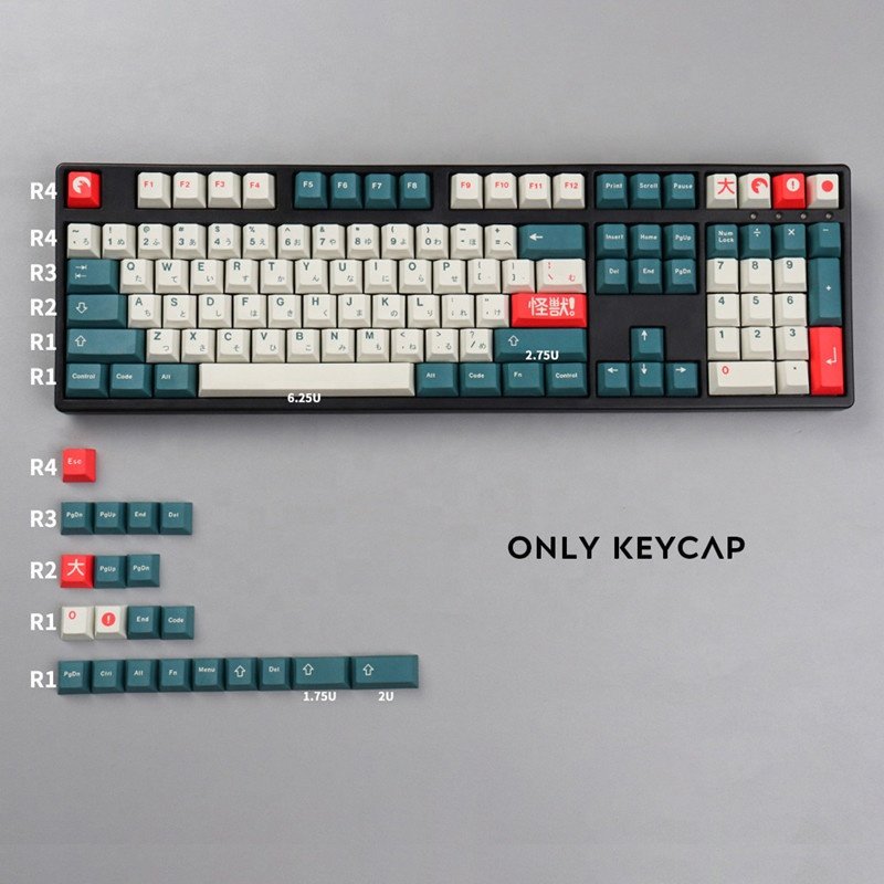 Personalized GMK Kaiju PBT Keycap 129/23 Keys Dye Sublimation Cherry Profile Keycaps For MX Switch Gaming Mechanical Keyboard