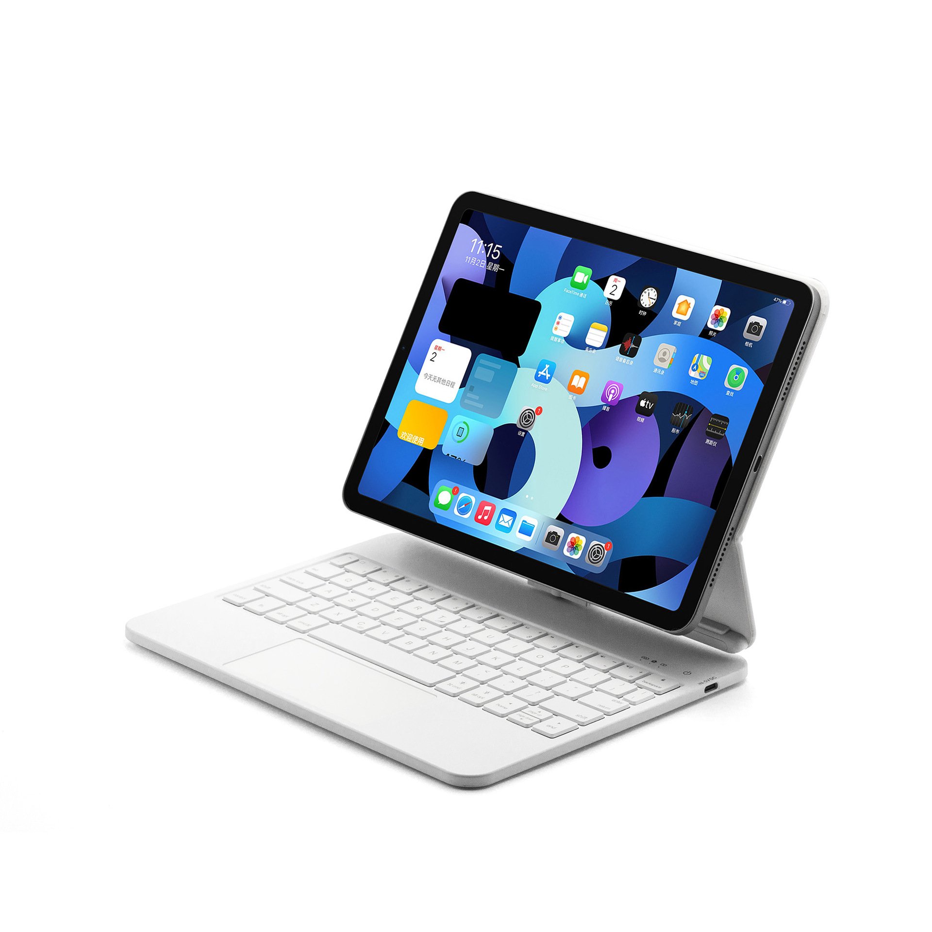 New Design light 11 inches mini smart Photovoltaic BT protective case cover wireless keyboard