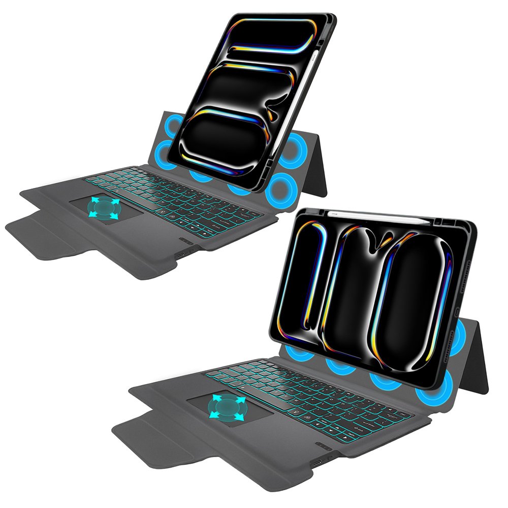 magic touchpad integrated keyboard tablet case For iPad Pro 13 2024 M4 with detachable back