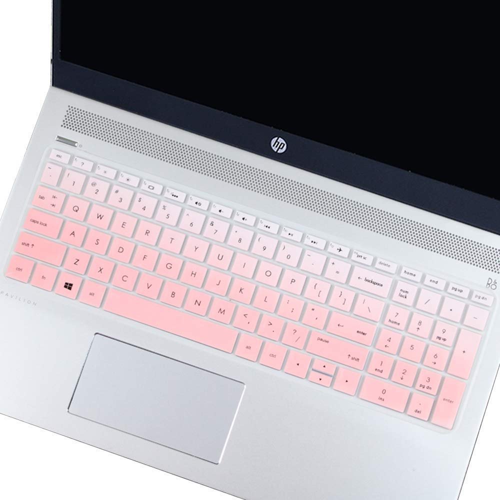 2019 new style dustproof and waterproof keyboard protector for HP, custom pink rainbow printing keyboard cover