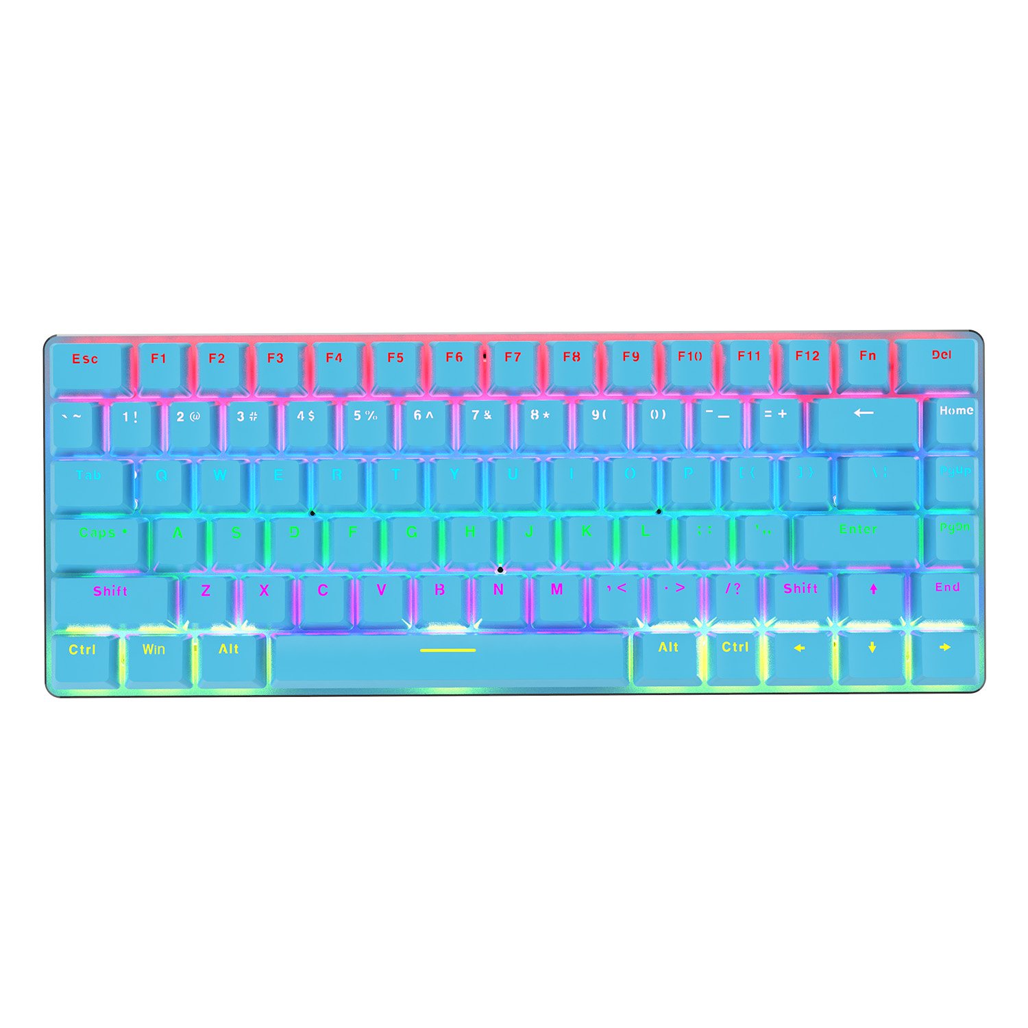 Ajazz AK33 blue Mechanical keyboard compact 82-key mini portable wired mix-color backlit electric gaming keyboard