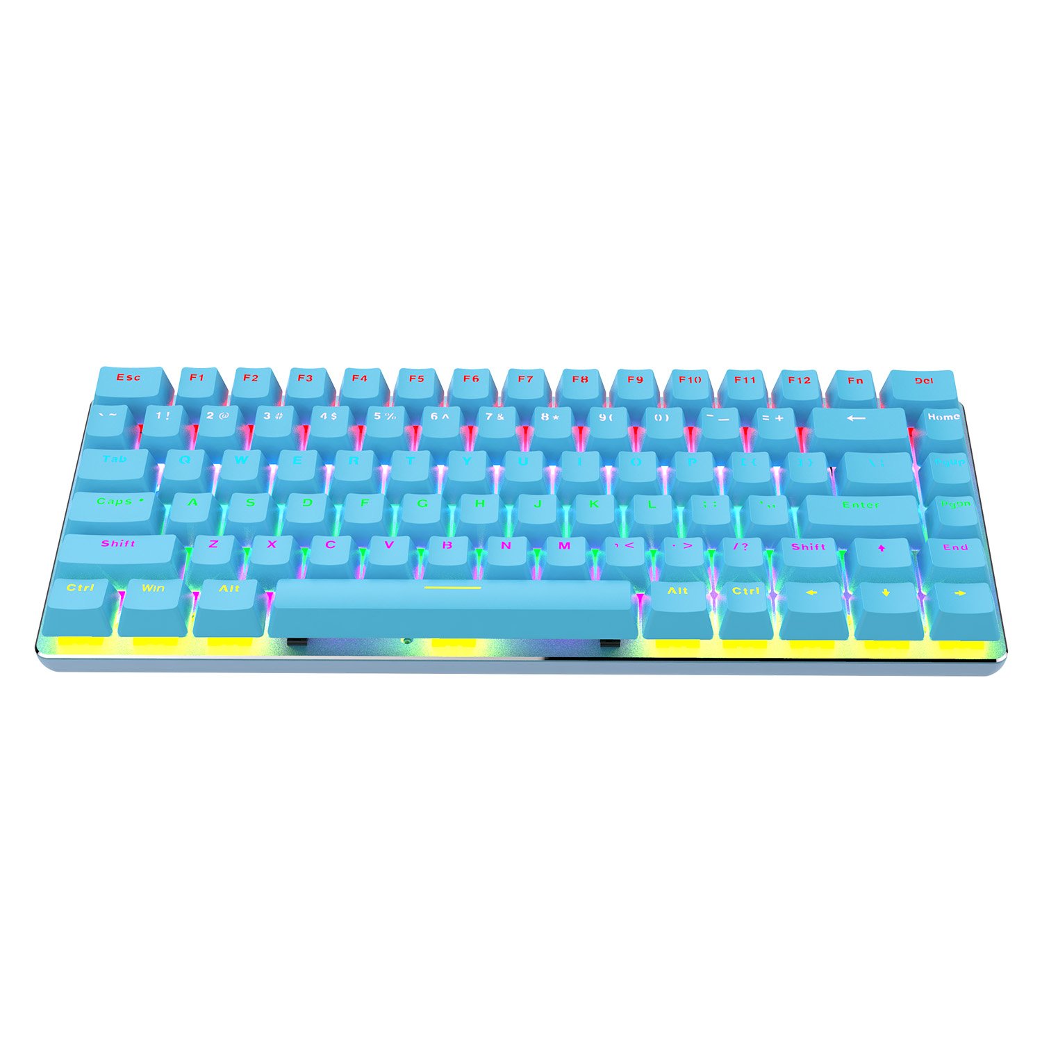 Ajazz AK33 blue Mechanical keyboard compact 82-key mini portable wired mix-color backlit electric gaming keyboard