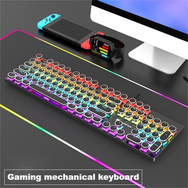 Factory wholesale K80 87 keys metal wired keyboard RGB light gaming mechanical keyboard