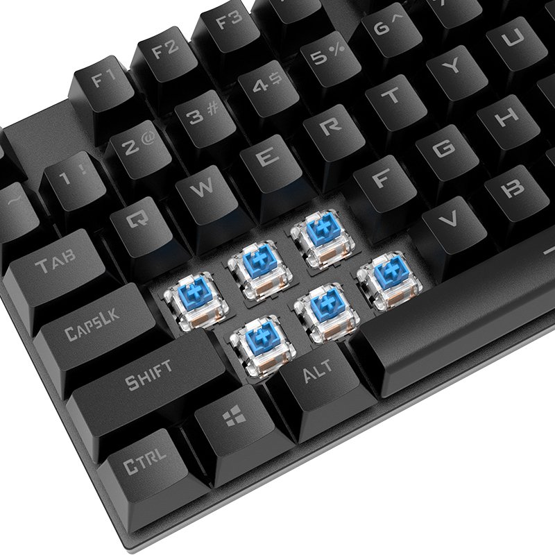 Factory wholesale K80 87 keys metal wired keyboard RGB light gaming mechanical keyboard