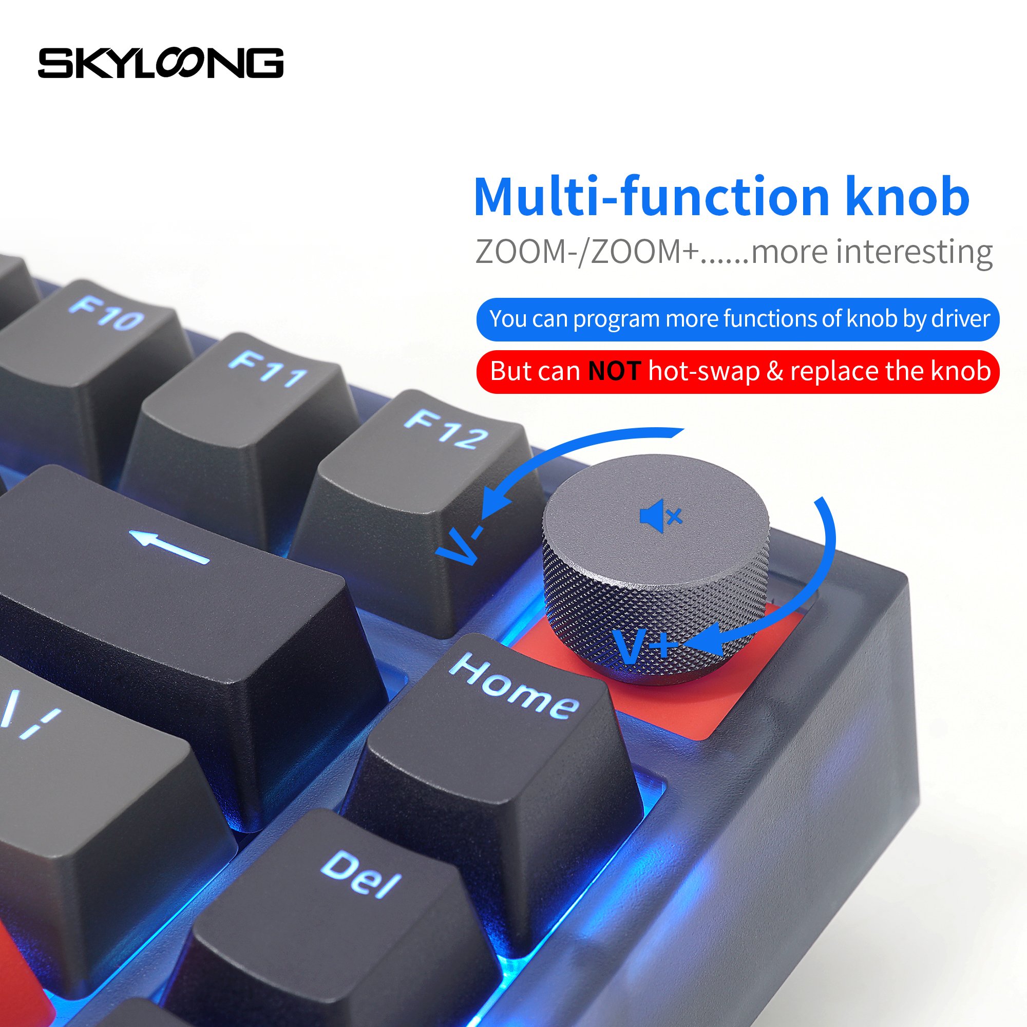 Skyloong new hotsale wired 75% win/mac single LED backlit optical switch gaming mechanical keyboard