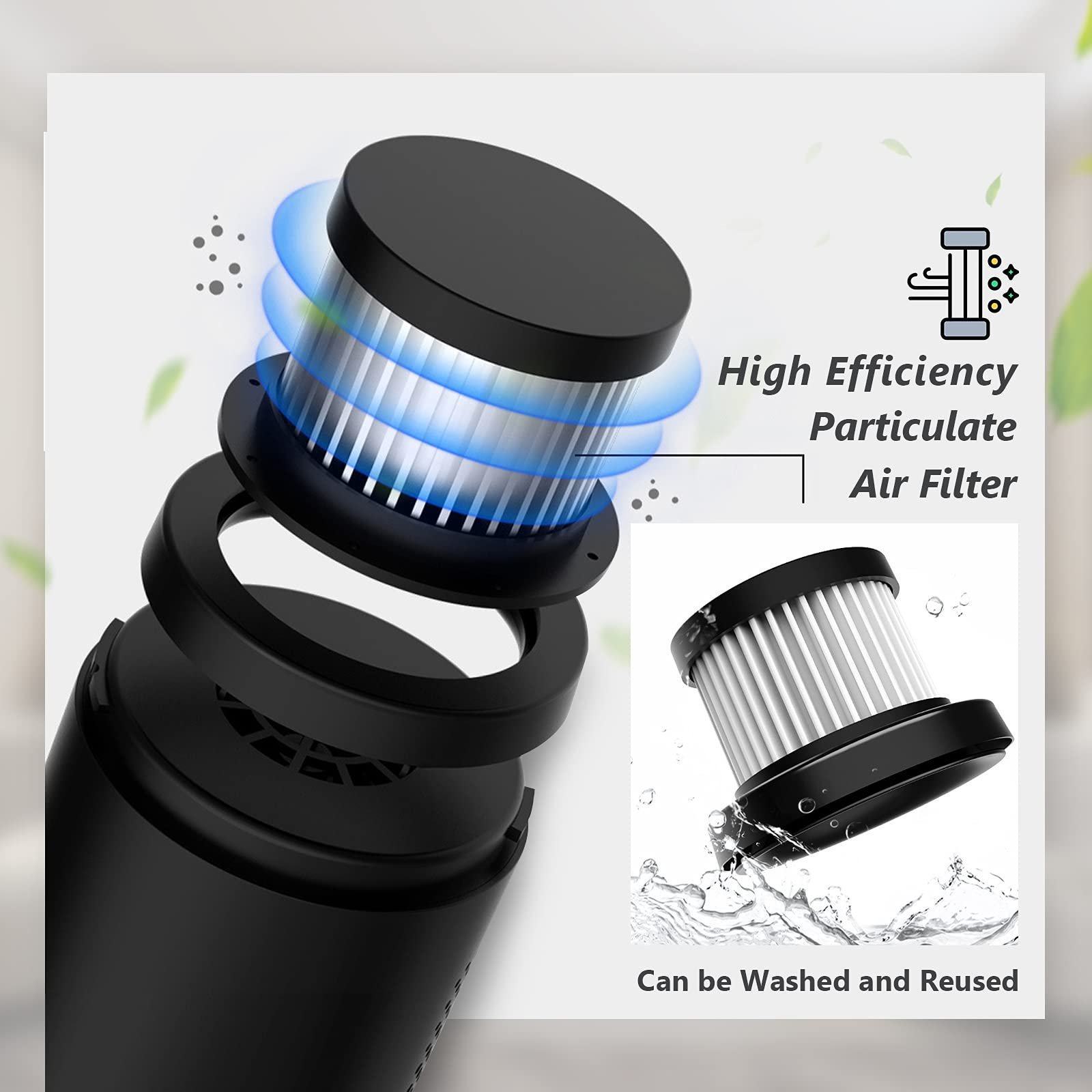 2 In 1 Mini Portable USB Charging High Power Strong Suction Handheld Cordless Electric Home Car Vacuum Cleaner For Wet And Dry