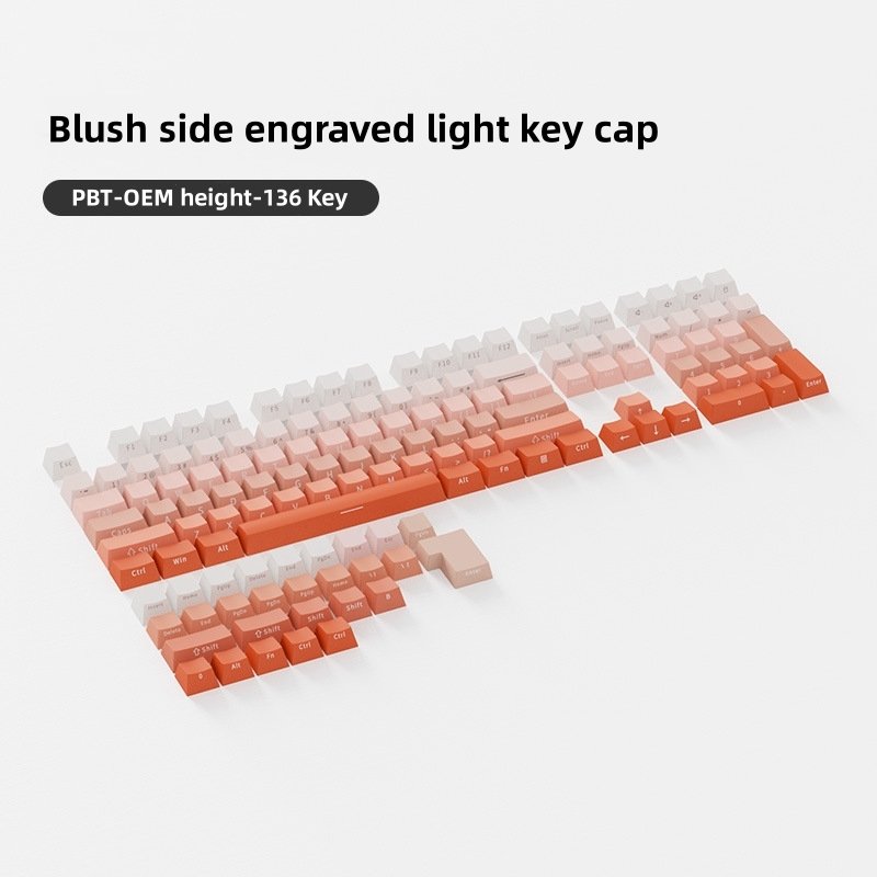 Custom Doubleshot Pbt Mechanical Keyboard Key Caps two sided bottle caps Side Engraved Light Transmission Key Cap