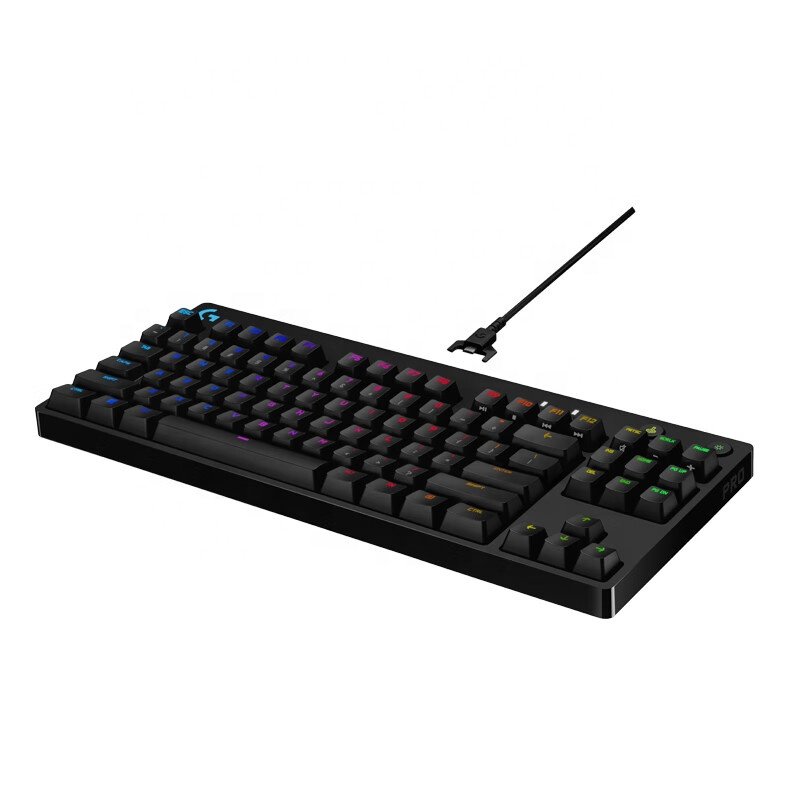 Logitech G Pro X Mechanical Wired Gaming Keyboard RGB Backlit Keys 87 keys Cyan switches 12 programmable G-keys Detachable cable