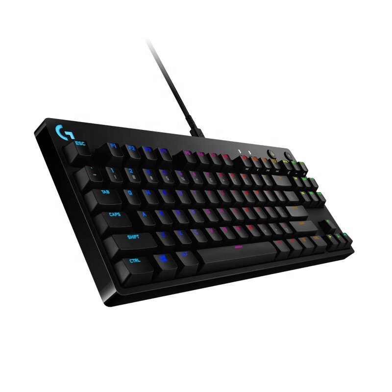 Logitech G Pro X Mechanical Wired Gaming Keyboard RGB Backlit Keys 87 keys Cyan switches 12 programmable G-keys Detachable cable