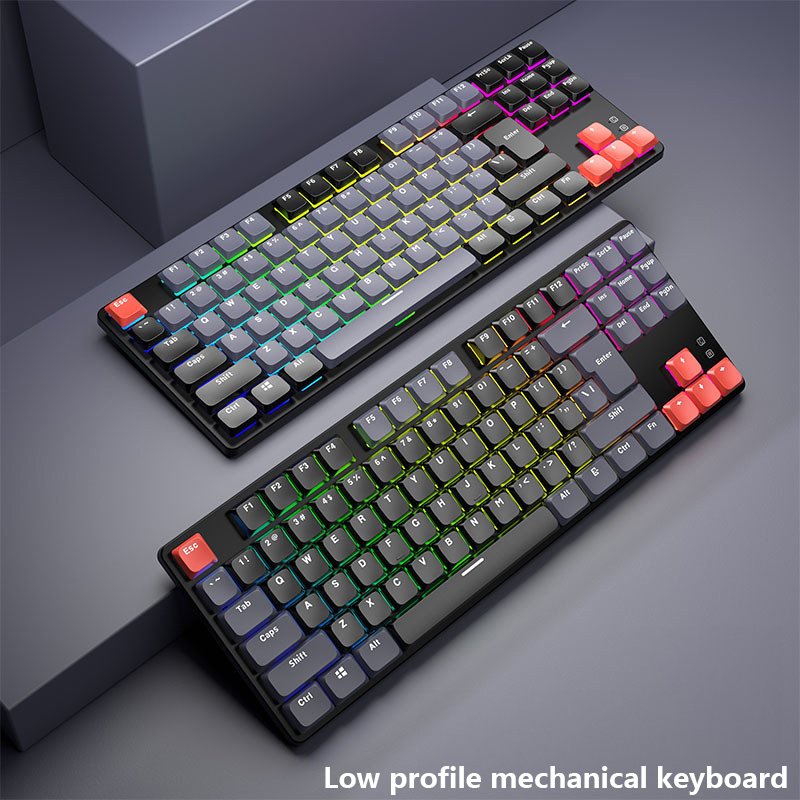 Wired Low-profile Mechanical Keyboard Customized Luminous Mechanical Keyboard RGB Silent High-value Computer Mechanical Keyboard