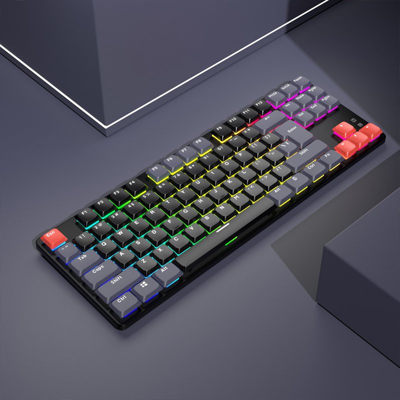 Wired Low-profile Mechanical Keyboard Customized Luminous Mechanical Keyboard RGB Silent High-value Computer Mechanical Keyboard
