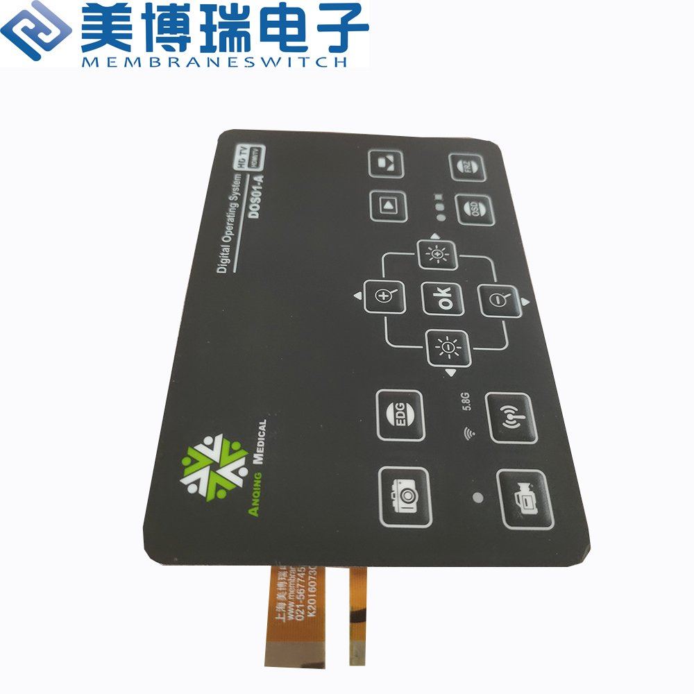 IP67 Waterproof Dustproof embossed button PC/PET membrane switch with LGF backlight LEDs