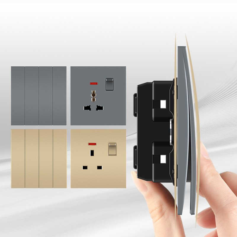 Premium Quality Household Commercial Electric Power Piano Switch 2 Gang 1 Way Wall Light Switches