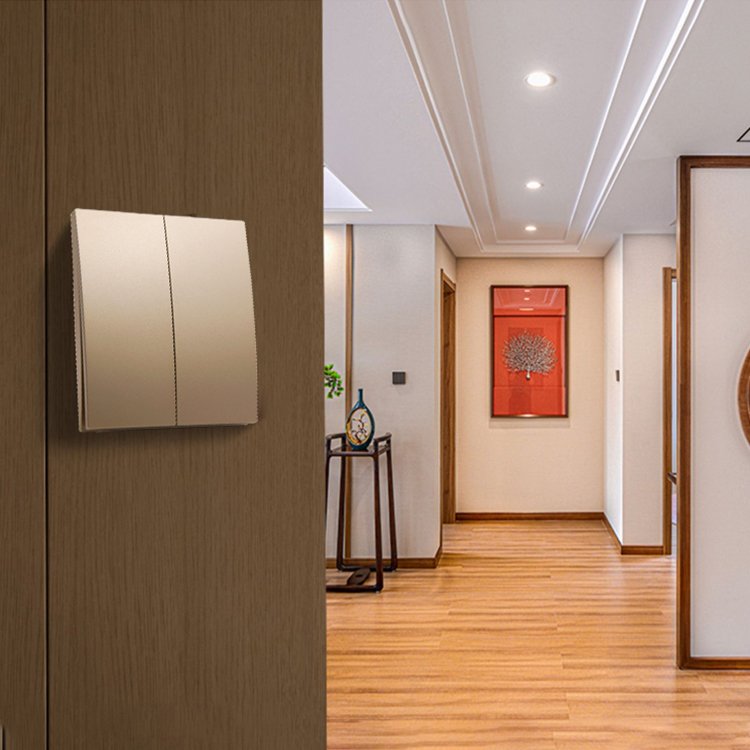 Premium Quality Household Commercial Electric Power Piano Switch 2 Gang 1 Way Wall Light Switches