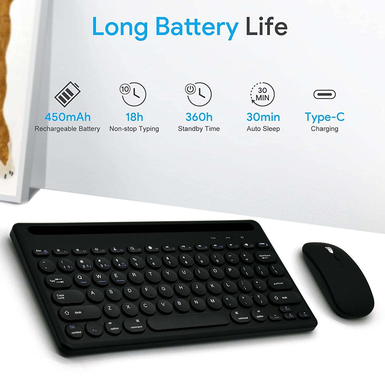 New Model 104 Keys Scissors Switches Backlit Type C Rechargeable Wireless Bluetooths Tablet Keyboard Rgb