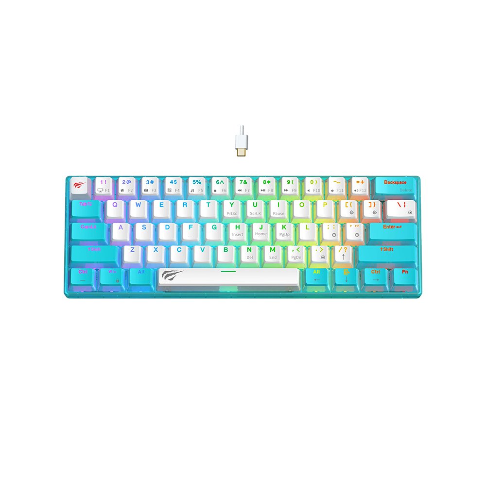 Havit KB903L 61 Keys Rainbow LED Backlit Computer Light Up USB Wired Gaming Keyboard Backlit Mechanical Gaming Keyboard for PC