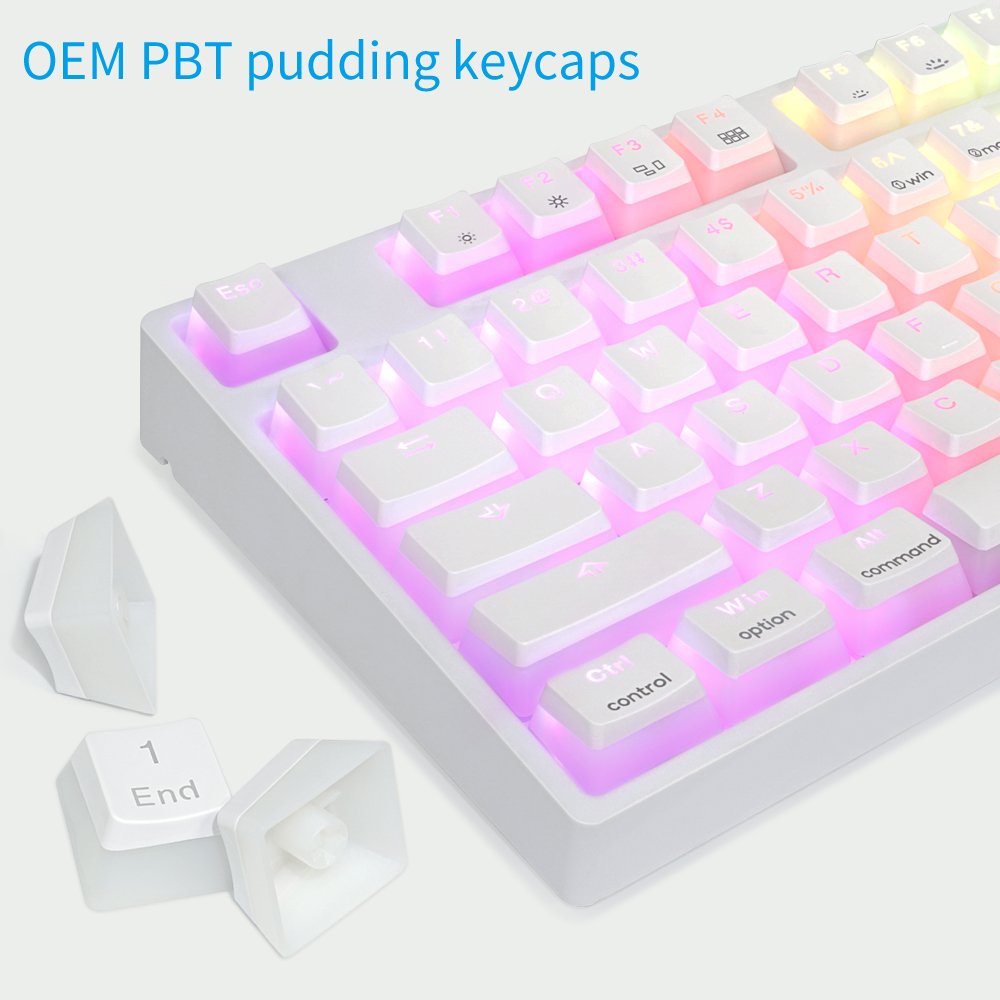 Skyloong newest launch GK108 SK108 standard full size 108 keys pudding keycaps gateron optical switch gaming mechanical keyboard