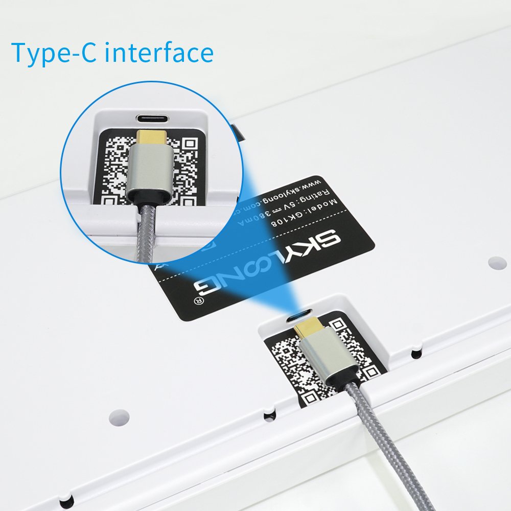 Skyloong newest launch GK108 SK108 standard full size 108 keys pudding keycaps gateron optical switch gaming mechanical keyboard