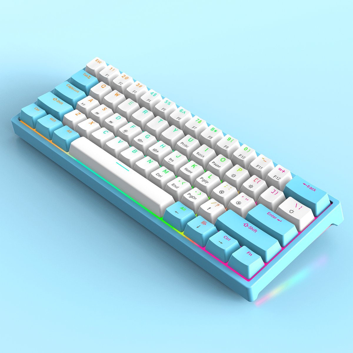 Portable 60 hot-swappable RGB Mechanical keyboard type-c wired red switch mini Gaming Keyboards For Desktop