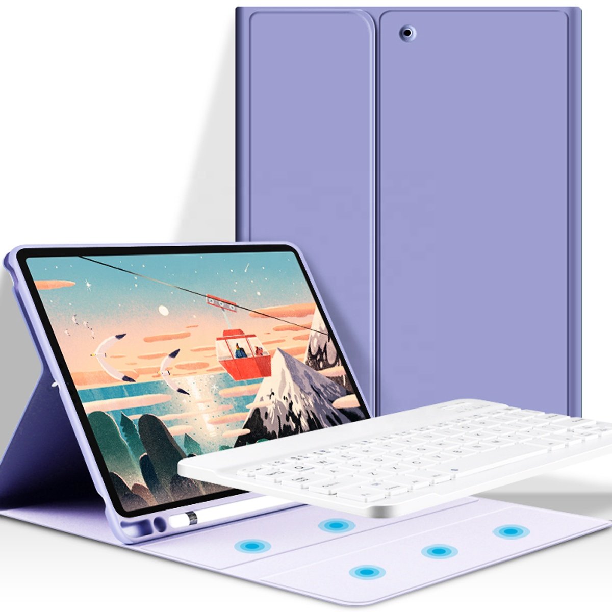 Magnetic Attached Detachable wireless Keyboard case with Built-in Pen slot For Samsung Galaxy Tab A9 PLUS 11''