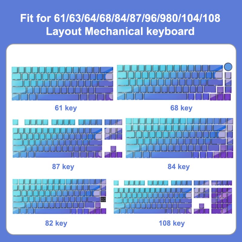 Custom design ANSI Layout 2.75u 3u 6.25u 7u ESC ISO Enter Spacebar Keycaps Set for clavier azerty mechanical kit diy keyboard