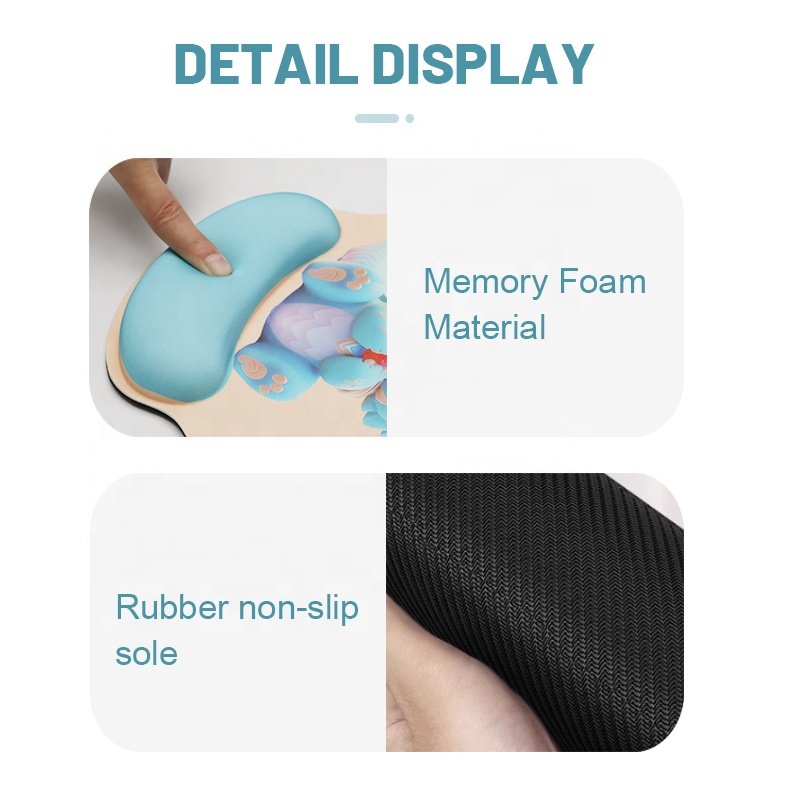 Gaming Mouse Pad Gamer Wrist Rest Play Mat Computer Accessories Memory Foam Mouse Mat Ergonomic Rubber Base Pad for Office Home