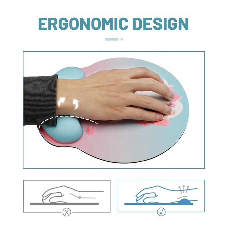 Gaming Mouse Pad Gamer Wrist Rest Play Mat Computer Accessories Memory Foam Mouse Mat Ergonomic Rubber Base Pad for Office Home