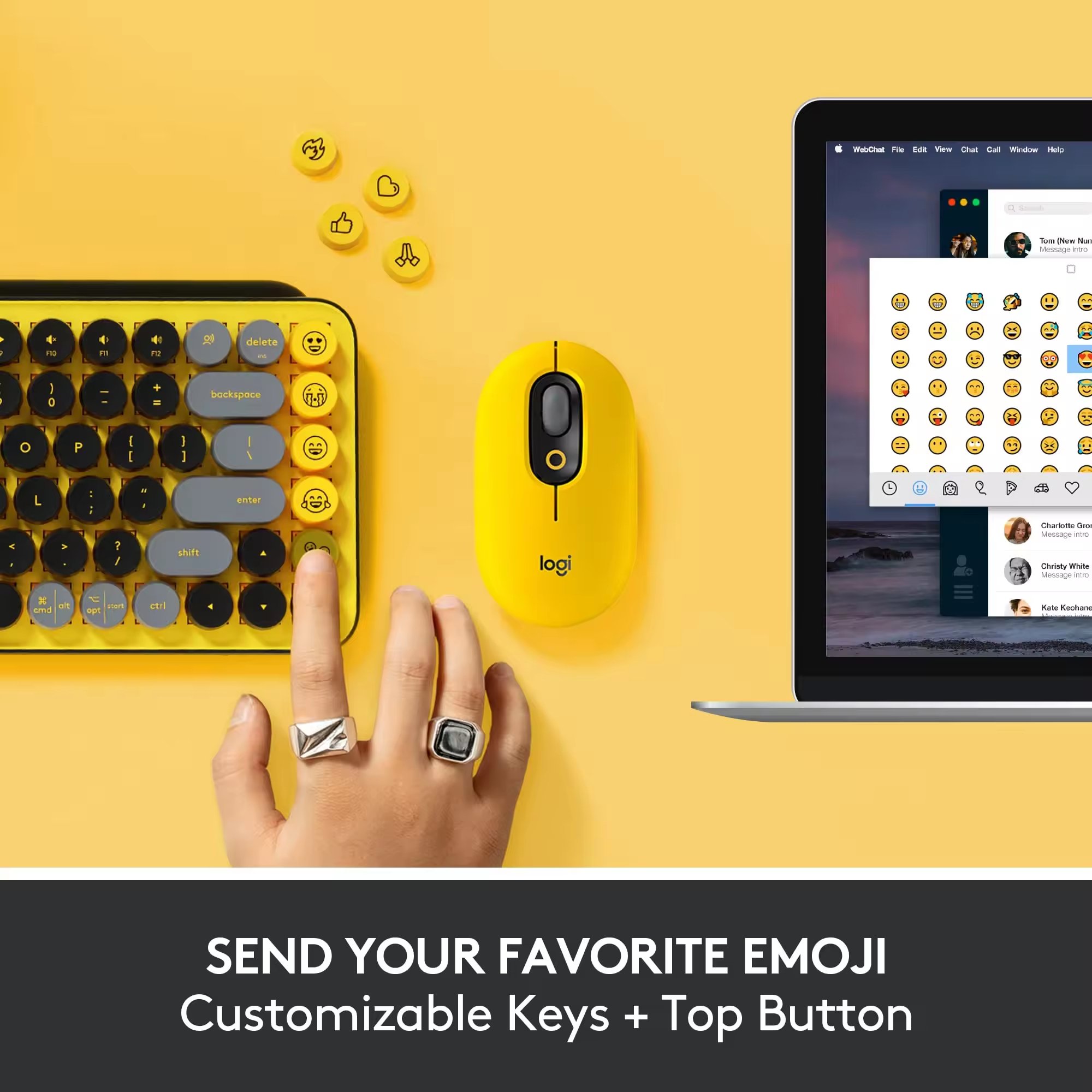 Custom Russian Logitech POP KEYS Ergonomic Office Pc Mobile Gamer RGB Computer Laptop Tablet Wireless Gaming Mechanical Keyboard
