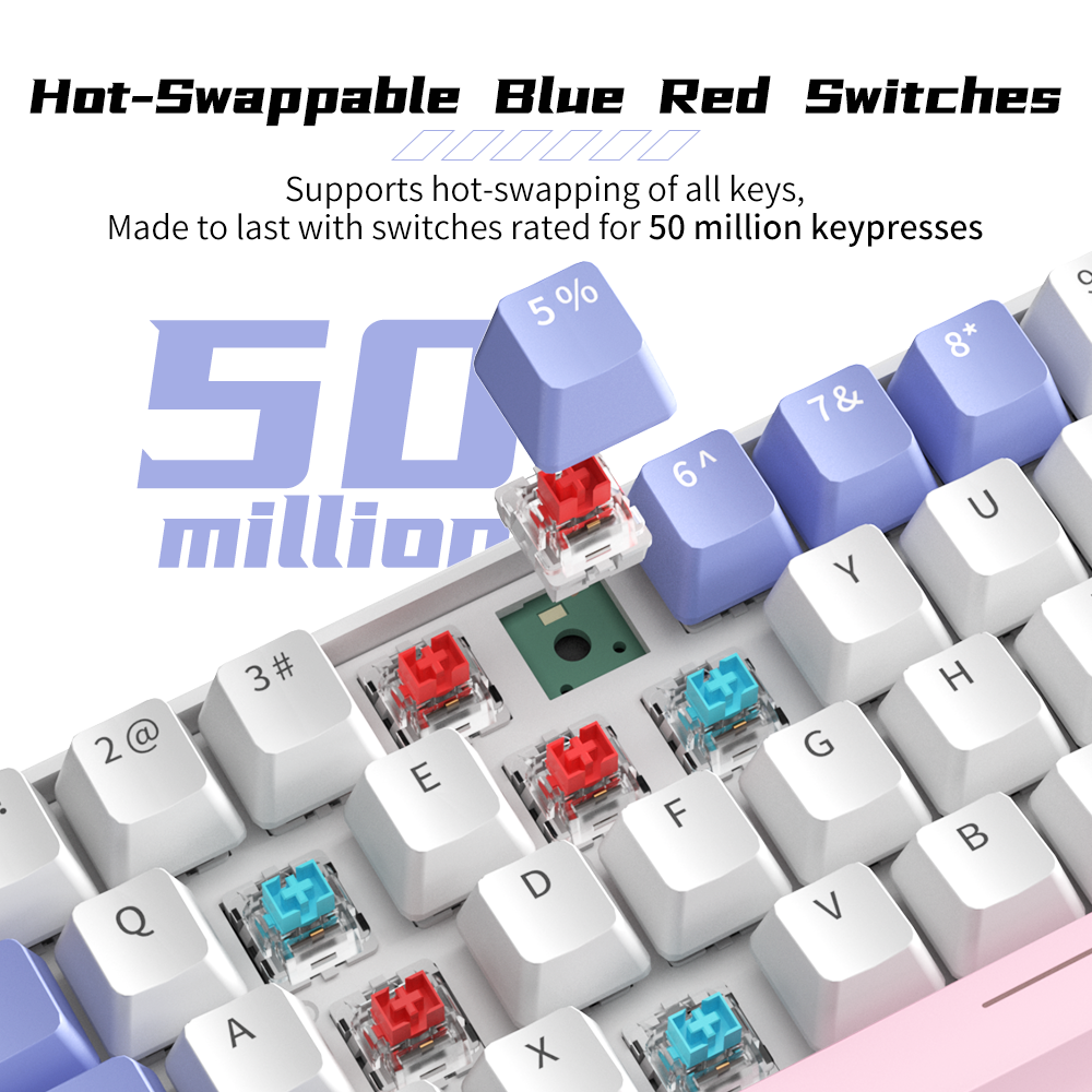 N-keys Rollover Russian Layout Low volume Click Silent Axis Mechanical Keyboard Switches 68 keys Gaming Keyboard for PC Gamer