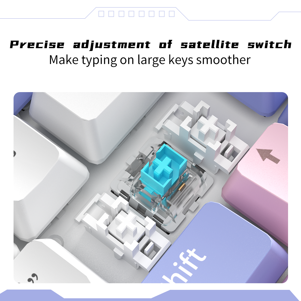 N-keys Rollover Russian Layout Low volume Click Silent Axis Mechanical Keyboard Switches 68 keys Gaming Keyboard for PC Gamer