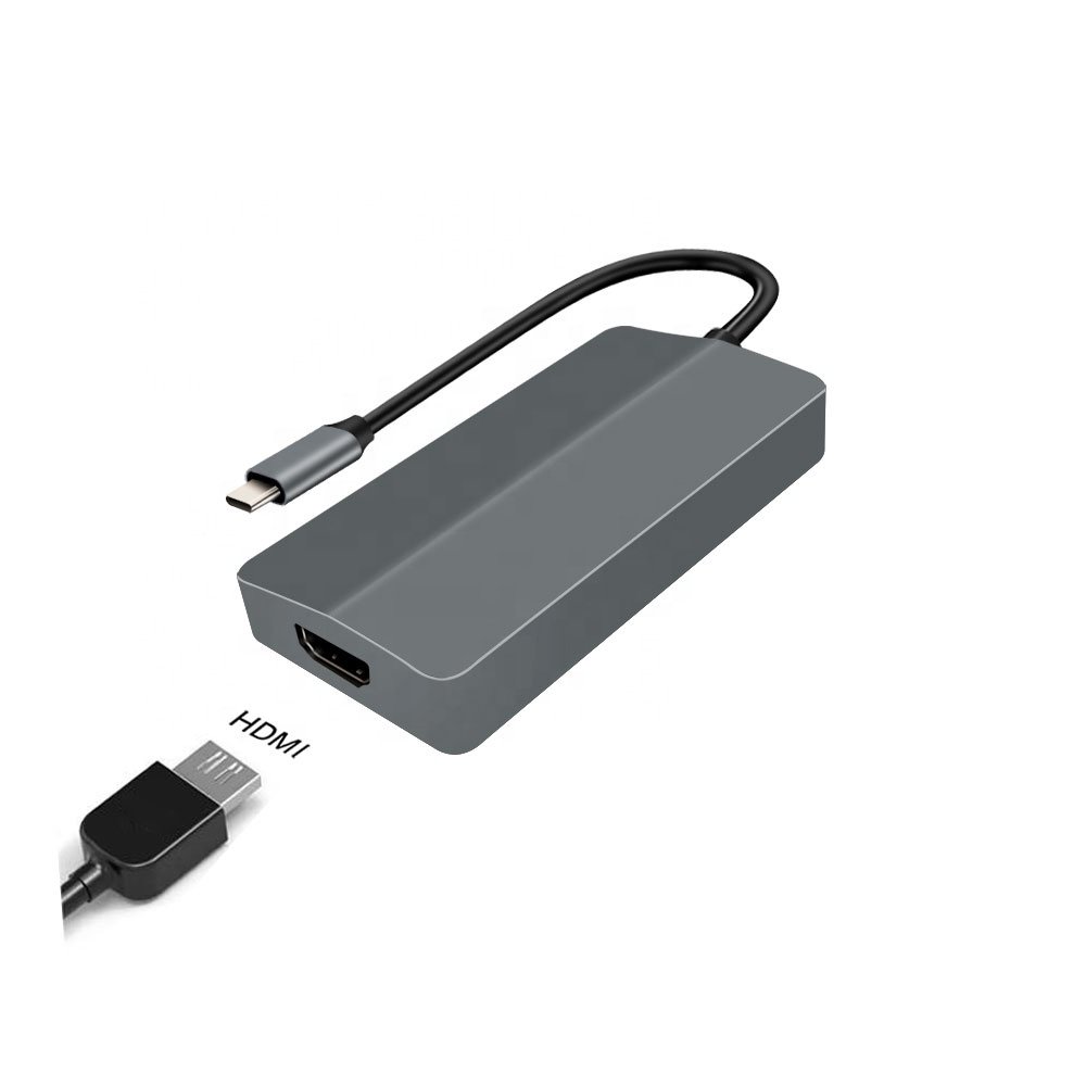 High Quality 5 In 1 Multiport Type C To HD-MI 3*USB 3.0 +PD Fast Charging USB-C Hub Adapter
