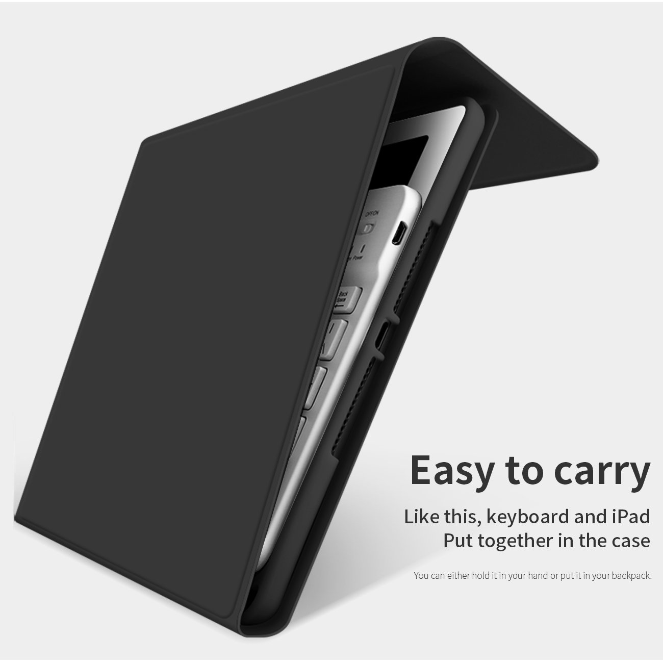 Detachable Folio Keyboard Cover with Pencil Holder for iPad 8th Gen/7th Gen/9th Generation Case with Keyboard 10.2 Inch