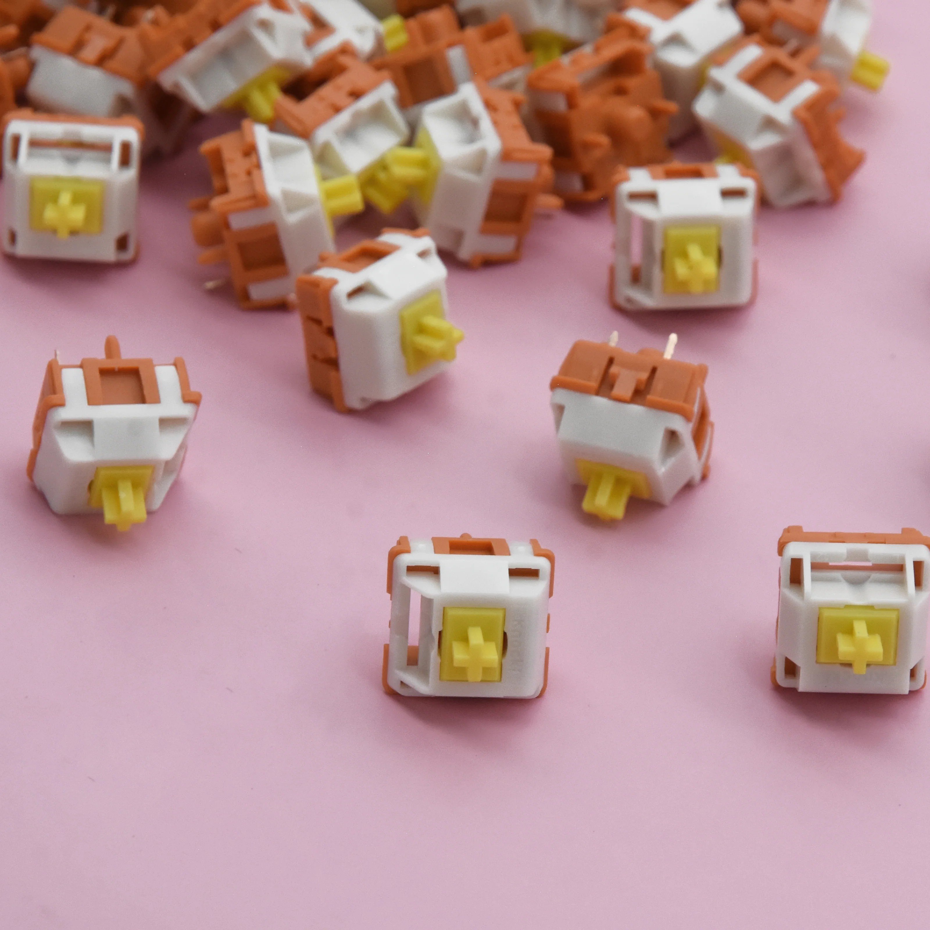 HMX Sunset Gleam Factory Lubes Linear Push Button Switch 5 Pin 48g for Mechanical Keyboard