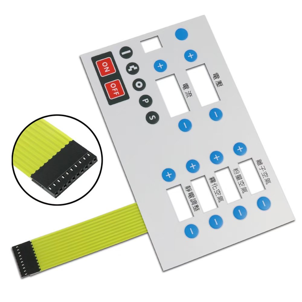 Custom Membrane Switches Inverter Film Switch Control Panels Embossed Button Keyboard Keypad Silicone Metal Material Flexible