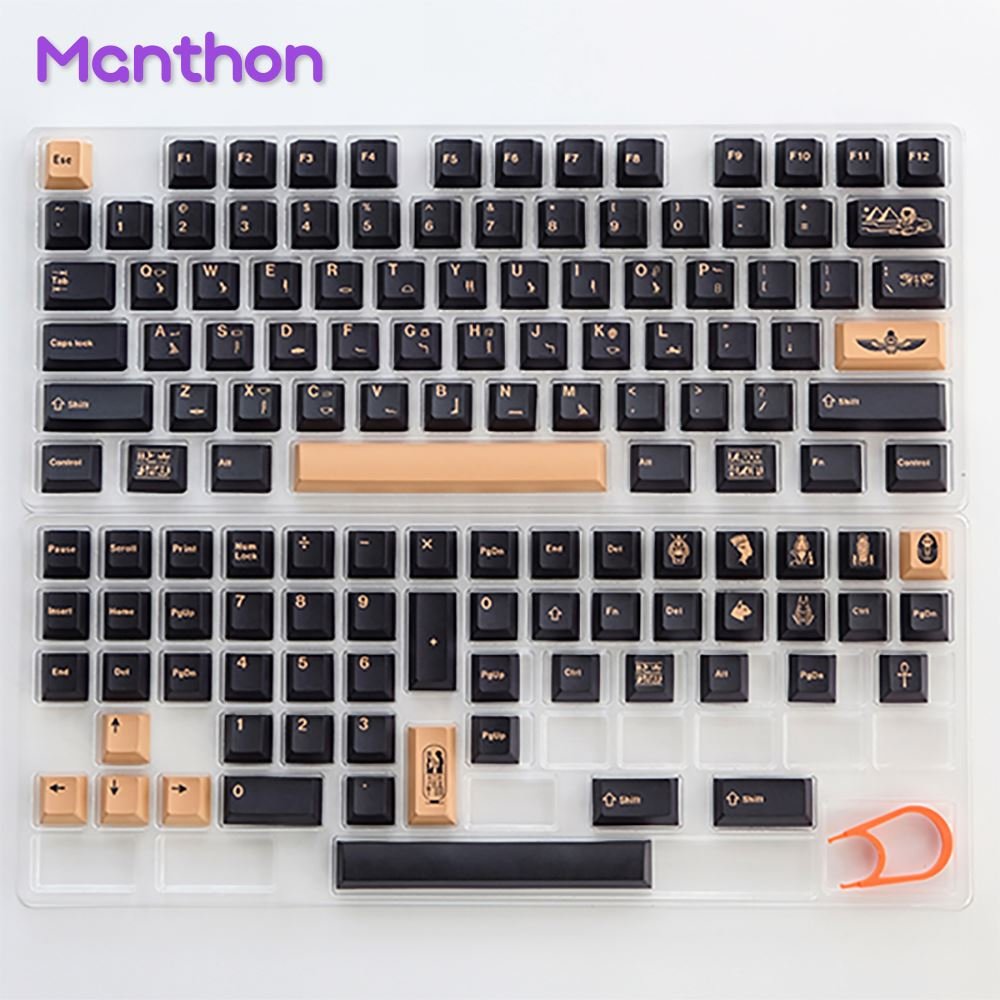 129 Keys Set Egyptian Pharaohs Pbt Dye Sub Keycaps For For Gmk Cherry Mx Switch Mechanical Keyboard