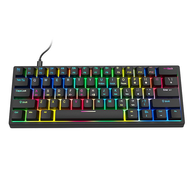 AMZ Hot Sale 60 Percent Mechanical keyboard 60% Mini Portable Computer Compact Gamer Keyboard Blue Switch Gaming Keyboard RK61