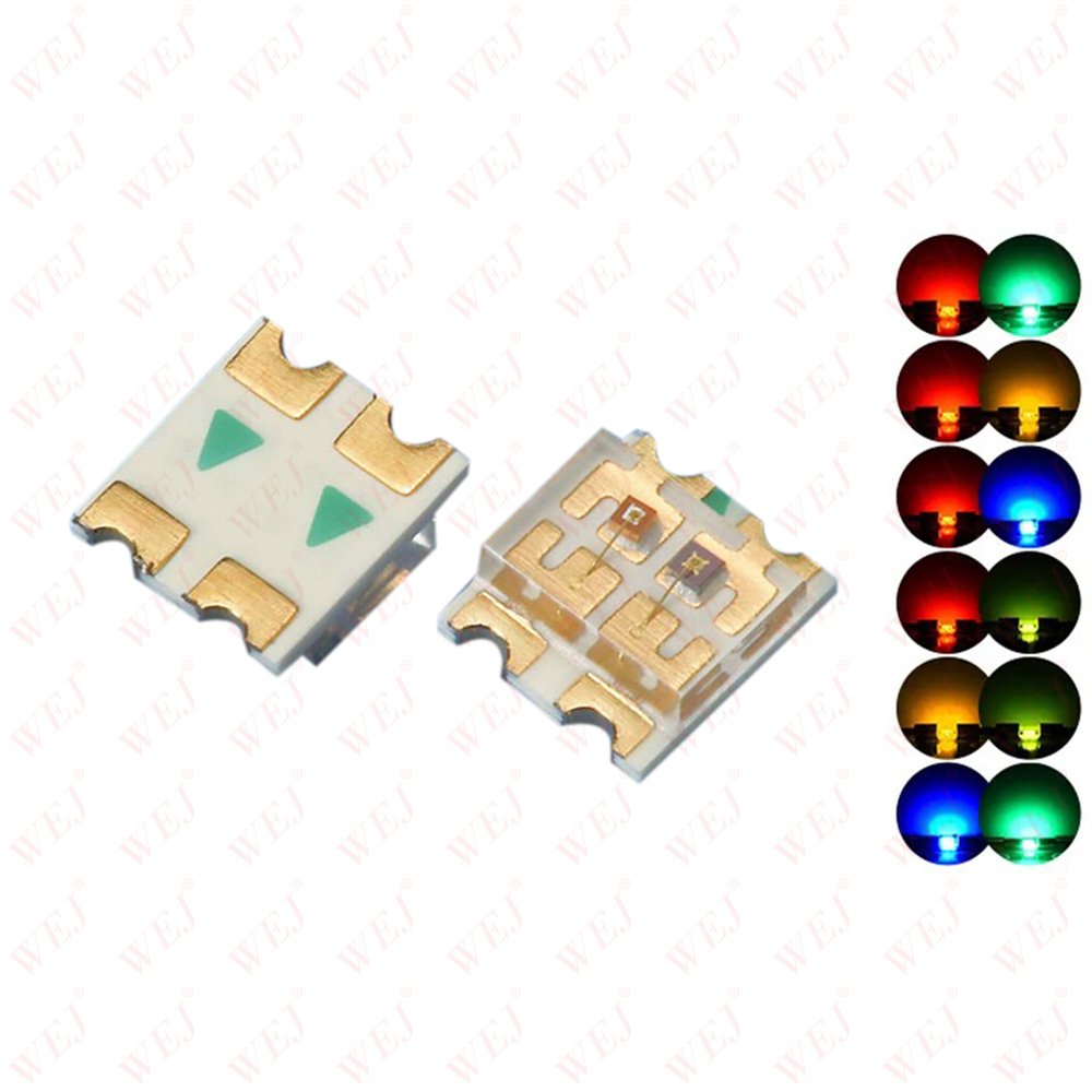 factory wholesale 1206 1210 0.35mm yellow&yellow green bi-color led for keyboard 1210 3227 590nm+570nm bi-color smd top led