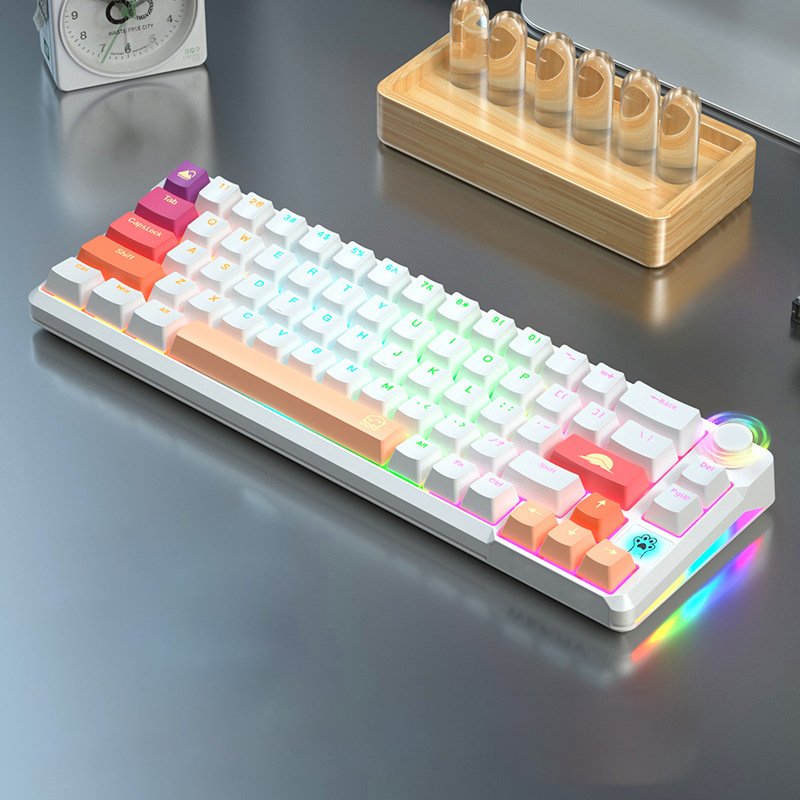 68 key low price Custom wireless electronics rechargeable notebook Desktop diy pc wired mini backlit Mechanical gaming keyboard