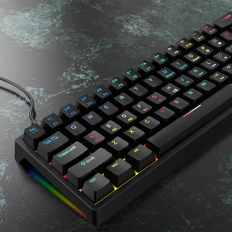 COUSO 61 Keys Compact Mechanical Keyboard 60 Percent Teclado Gamer RGB LED Backlit Bluetooth 60% Gaming Mechanical Keyboards