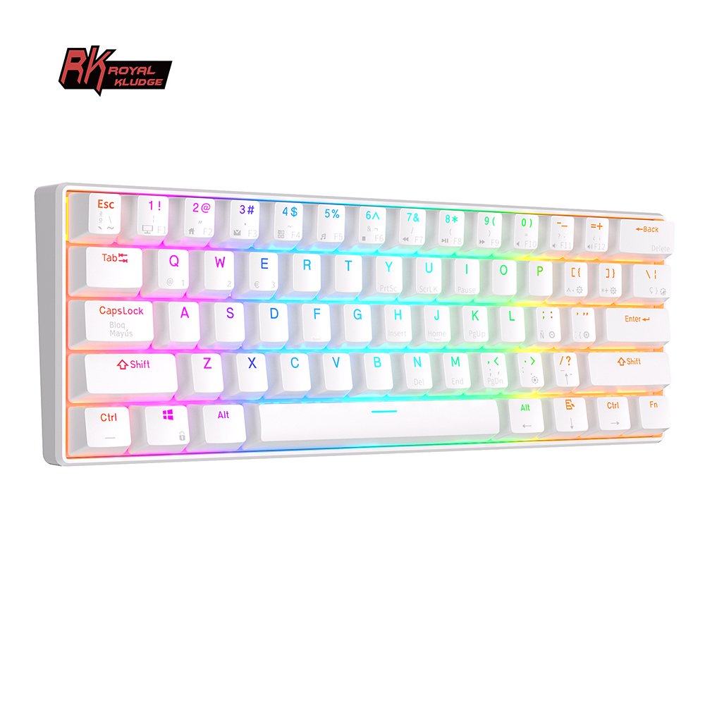 Royal Kludge RK61 small rgb gaming keyboard mini kableloss tastatur oem switch wireless rgb mechanical keyboard spanish