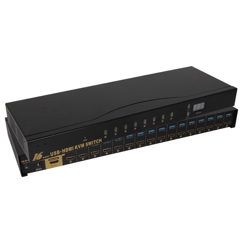 VCOM 16 PC to 1 Monitor Keyboard Mouse 4K HDMI KVM Switch Hotkey Control Rack Mount Computer Switcher