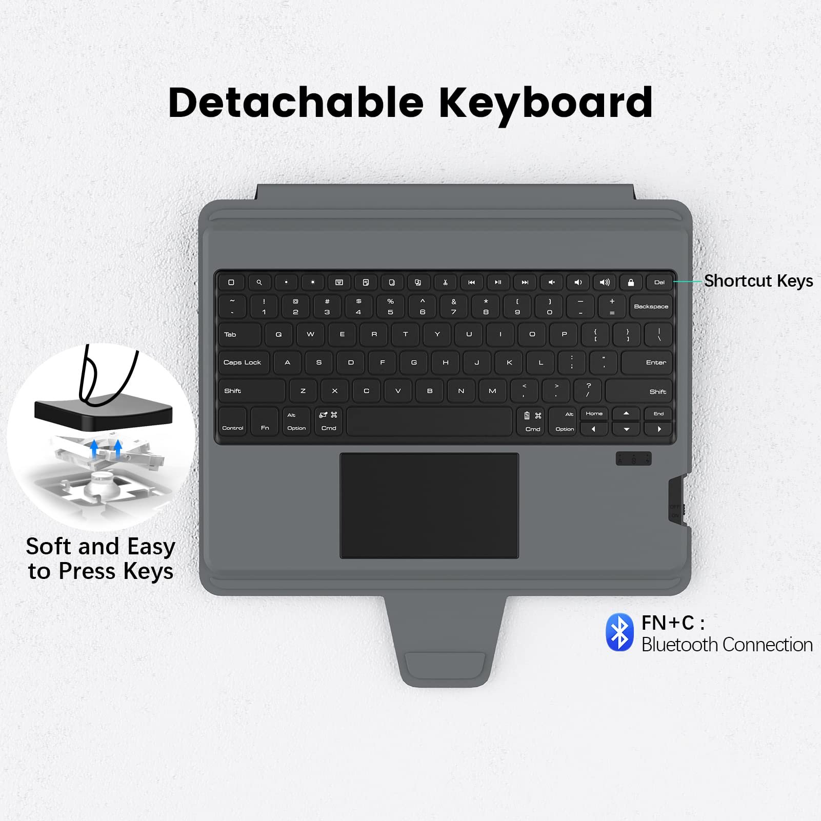 Nillkin Detachable Keyboard Case for iPad 10.9 Air 5 Air 4 with Touchpad Tablet Case for iPad Pro 11 2020/2021/2022/Air 11 2024