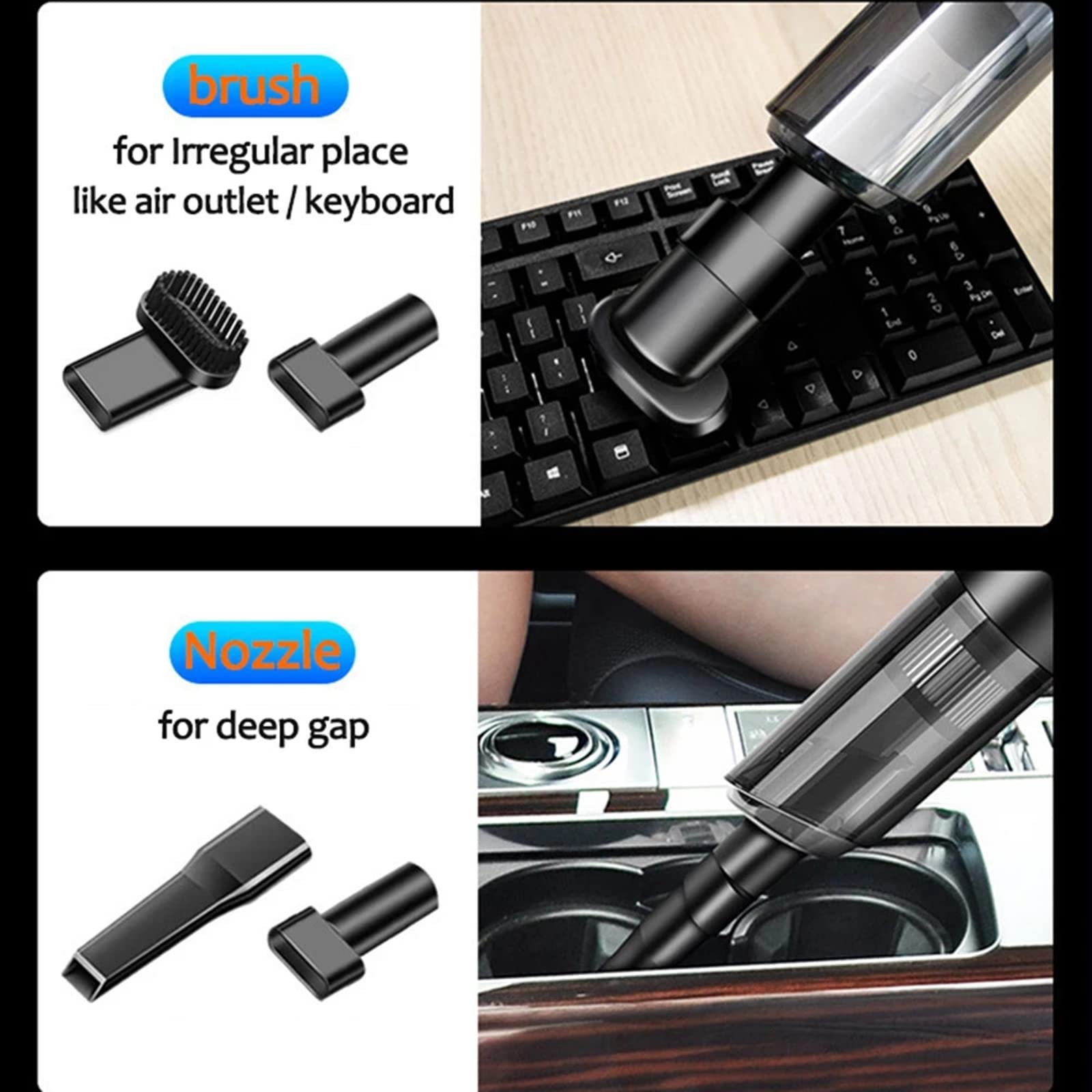 2 In 1 Small Portable USB Rechargeable Strong Suction Vehicle Wireless Electric Handheld Vacuum Cleaner For Car Home Wet And Dry