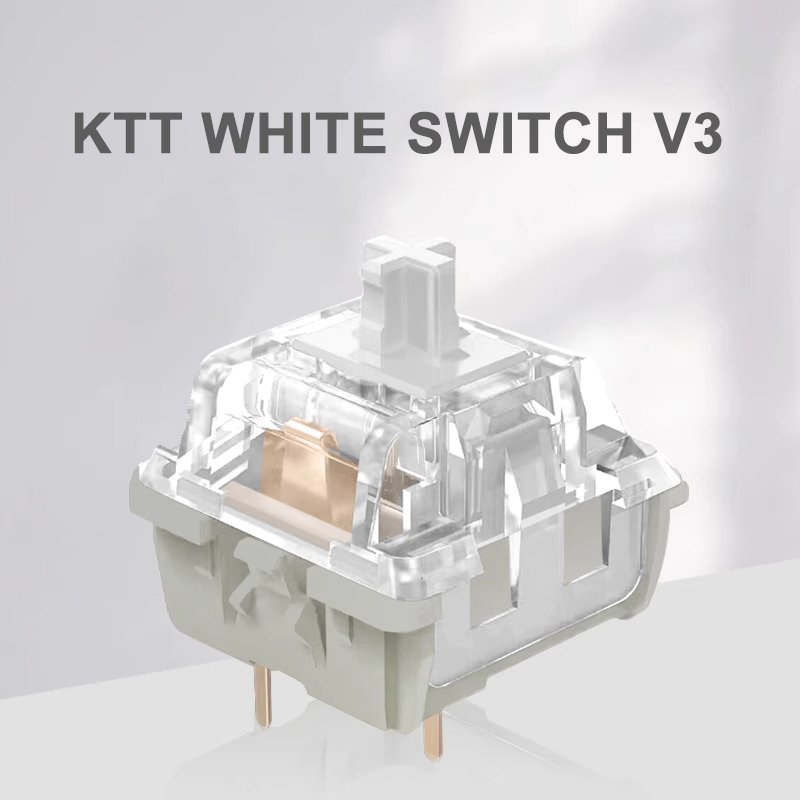 KTT Kang White V3 Linear Switch 3 Pin 45g Factory Lubed DIY Mechanical Keyboard Switch