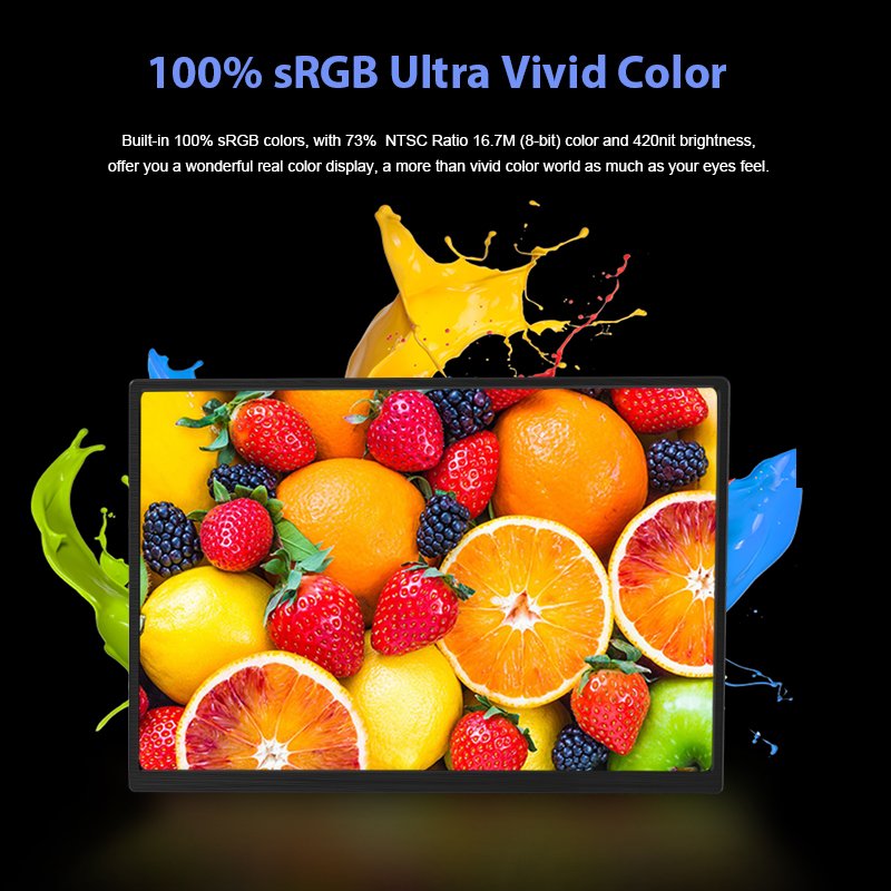 FHD LCD Display without touchscreen 100%sRGB with magnetic protective sleeve for outdoor working gaming for laptop pc ps5 switch