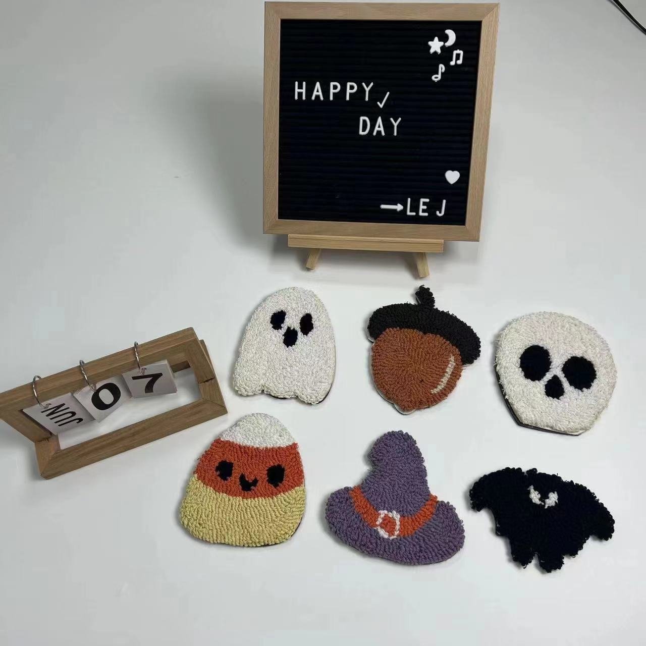 Custom Punch Needle Coaster Customization Mug Rug Soft DIY Mat Anime Handcraft Tufting Low MOQ Cute Needle Rug for Decorative