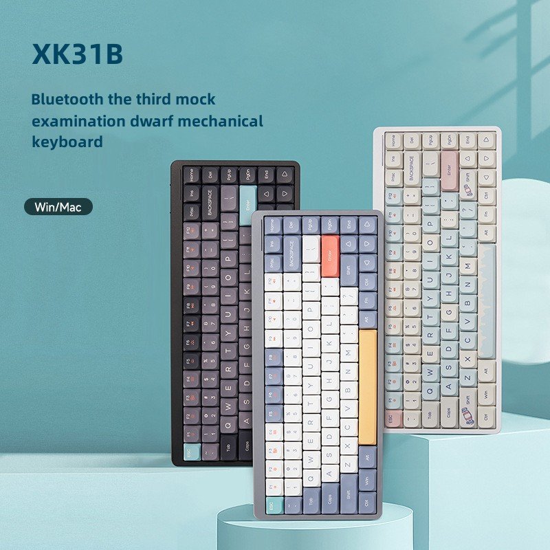XK31B 84 Keys Tri Mode BT 2.4G Wired Outemu Switch Utra Slim Thin Low Profile Mechanical Keyboard