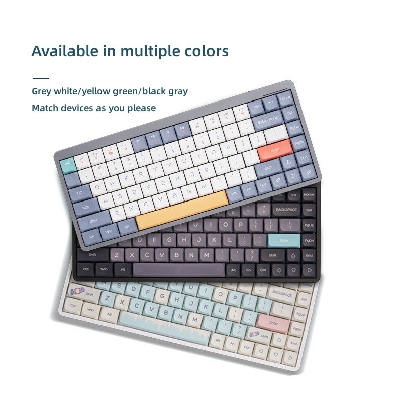 XK31B 84 Keys Tri Mode BT 2.4G Wired Outemu Switch Utra Slim Thin Low Profile Mechanical Keyboard